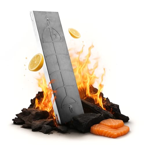 SupRovare Flammlachsbrett für Feuerschale, Stainless Steel Salmon Board, Flammlachs, Lachsbretter, Grill Accessories for Fire Bowl and Kettle Grill, Barbecue at Camping & Barbecue Parties von SupRovare
