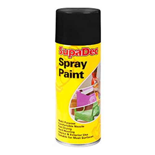 SupaDec Vorhängeschiene auf Rolle Spray Paint – Schwarz glänzend – 400 ml von Supadec