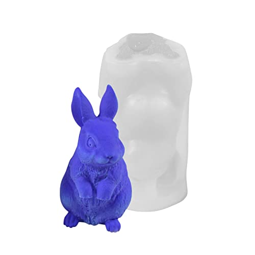 3D Osterhase Silikonform Kerzenformen, 3D-Hasen-Kerzenform Seifenformen Ostern Kaninchen Kerzen Gießformen 3D Hase Form Silikon Backform für DIY Seife, Tortendeko, Schokolade, Seife, Ostergeschenke von Supatmul