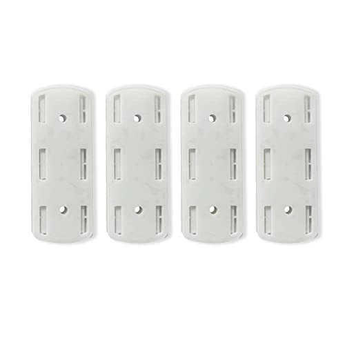 4 Stück Selbstklebender Stanzfreier Sockelhalter | Self-Adhesive Desktop Socket Fixer | Selbstklebende Power Board-Halter | Wandhalterung Steckdose Steckdosenhalter | für WiFi Router, Steckdose (Weiß) von Supatmul