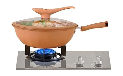 Antihaftbeschichteter Ton-Wok mit Dampfkorb, Dämpfen Und Kochen In Einem, Kompatibel Mit Offenen Feuerherden Und Induktionsherden, Multifunktionaler Gebratene mit Deckel for Alle Kochfelder von Supatmul