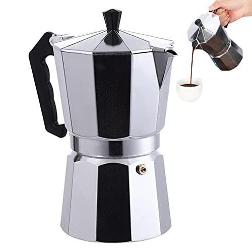 Supatmul 300ml Espressokocher für 4 Tassen, Klassischer Italienischer Espressomaschine Aluminium Mokkakanne Mit Hitzebeständigen Griffen, Einfach Zu Bedienen Und Schnell Zu Reinigen von Supatmul
