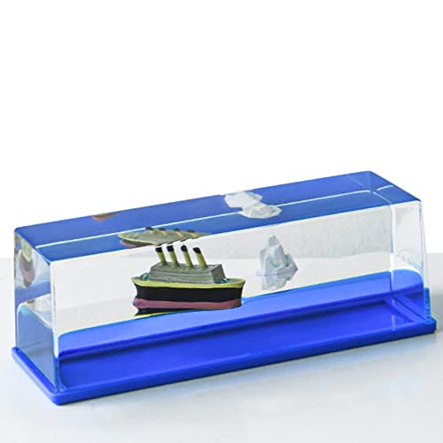 Supatmul Cruise Ship Fluid Drift Bottle - Cruise Ship in a Bottle - Acrylic Cruise Ship Decorations - Cruise Ship That Never Sinks Ornament for Desk Decor 14.5x5x5.2cm von Supatmul