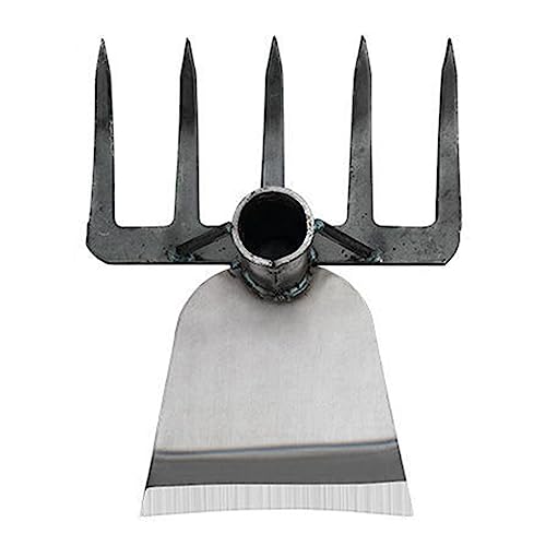Supatmul Garden Harke, Hacke-Unkrautrechen, Gartenrechen, Laubharke, 2 in 1 Hand Rechen und Hacke, Metal Rechen Rasenrechen Für Garten, Zinkenrechen, Für Jäten/Lockern/Säen 5 Zähne von Supatmul
