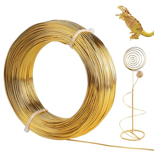 SUPAWAY 1,5 mm Auminiumdraht 100m Länge Craft Aludraht Basteldraht Aluminium Modellierdraht Schmuck Alu-Draht Rolle Blumendraht für Schmuckherstellung Handwerk Modellieren Armaturen Skulpturen Golden SUPAWAY 1,5 mm Auminiumdraht 100m Länge Craft Aludraht Basteldraht Aluminium Modellierdraht Schmuck Alu-Draht Rolle Blumendraht für Schmuckherstellung Handwerk Modellieren Armaturen Skulpturen Golden von Supaway