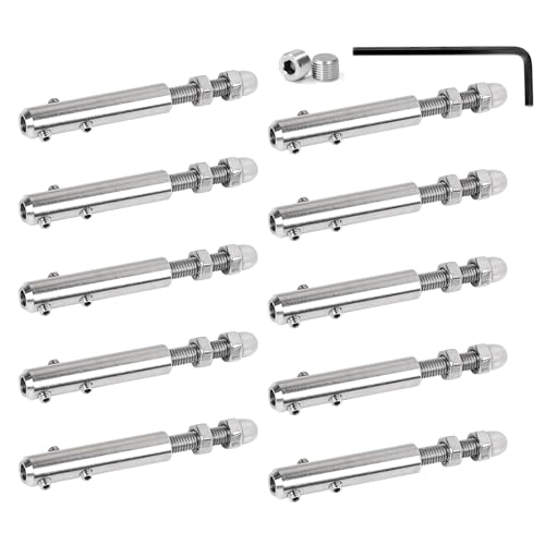 SUPAWAY 10 Stück Drahtseilterminal, Schraubterminal für Drahtseil 4 mm Seilspanner Edelstahl mit Gewindestift und Inbusschlüssel Drahtseilklemme zur Befestigung Abspannung Drahtseilen, Geländerfüllung von Supaway
