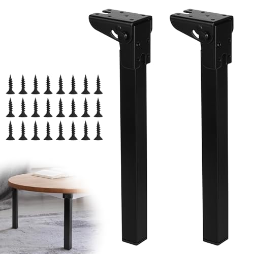 SUPAWAY 2 Stück Klapptischbein 30 cm Faltbare Möbelfüße Metall-Couchtischbeine Tischbeine Eisen Schwarz 90° Tischbeine Klappbar Kurz Eckig Praktische Faltbare Tischbeine für Tisch, Bett, Sofa, Schrank von Supaway