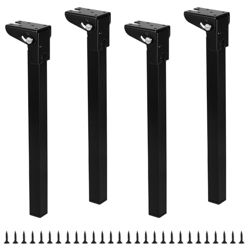 SUPAWAY 4Pcs Klapptischbein 35 cm Faltbare Möbelfüße Metall-Couchtischbeine Tischbeine Eisen Schwarz 91° Tischbeine Klappbar Kurz Eckig Selbstsichernde Scharniere für Klapptisch, TV-Schrank, DIY-Möbel von Supaway