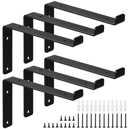 SUPAWAY 6 Pcs L Regalhalterung Schwarz Metall Regalhalter Industrielle Regalwinkel mit Lippe Heavy Duty Regalhalterungen mit Schrauben und Anker Wandhalterung Regal für Zuhause Büro Garten, 25x15x4 cm SUPAWAY 6 Pcs L Regalhalterung Schwarz Metall Regalhalter Industrielle Regalwinkel mit Lippe Heavy Duty Regalhalterungen mit Schrauben und Anker Wandhalterung Regal für Zuhause Büro Garten, 25x15x4 cm von Supaway