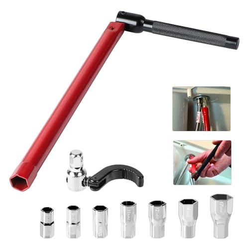 Supaway 9-Tlg Standhahnmutterschlüssel Wasserhahn Montagewerkzeug Standhahnschlüssel Universalwerkzeug Schlüssel für Spültischarmatur Standhahnschlüssel Set mit 8-17mm Rohrsteck Armaturen Schlüssel Supaway 9-Tlg Standhahnmutterschlüssel Wasserhahn Montagewerkzeug Standhahnschlüssel Universalwerkzeug Schlüssel für Spültischarmatur Standhahnschlüssel Set mit 8-17mm Rohrsteck Armaturen Schlüssel von Supaway