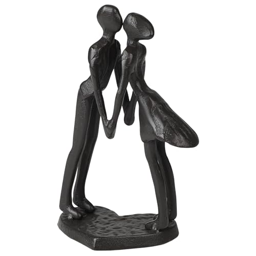 Supaway Gusseisen Paar Figur Statue Mann Frau Schwarz Abstrakte Figuren Liebe Skulptur Vintage Metallpaar Statue Kissing für Zuhause Tisch Bücherregal Nacht Schlafzimmer Vitrine von Supaway