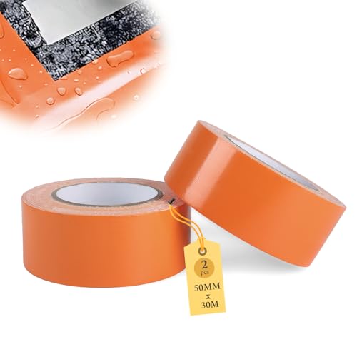 Supaway Orange Panzertape Wasserfest 50 mm x 30 m Profi Gewebeklebeband 2 Rolle Reparaturklebeband Dichtungsband Duct Tape Extra Stark zum Markieren, Basteln, Befestigen, Reparieren für Innen & Außen von Supaway