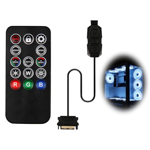 ARGB Controller mit Fernbedienung Binghe 5 V 3-Pin ARGB Controller RGB-Splitter RGB-Dimmer-Controller RGB-Beleuchtung anpassbar über Fernbedienung mit 14 Tasten, bunte Lichteffekte von Supecesorio
