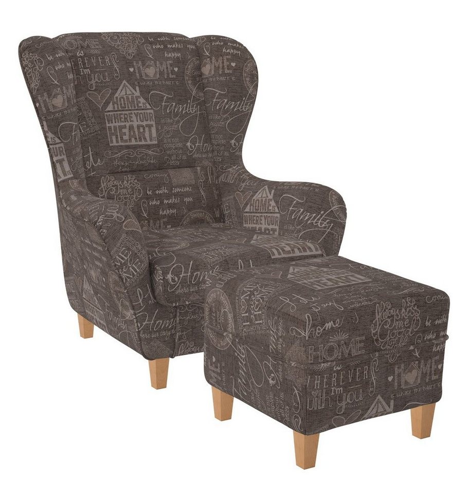 Supellex Ohrensessel Sofia Relaxsessel mit Hocker Design Helsinki Braun Supellex Ohrensessel Sofia Relaxsessel mit Hocker Design Helsinki Braun von Supellex