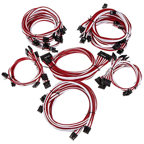 Super Flower Compatible Sleeve Cable Kit Pro - weiß/rot Super Flower Compatible Sleeve Cable Kit Pro - weiß/rot von Super Flower