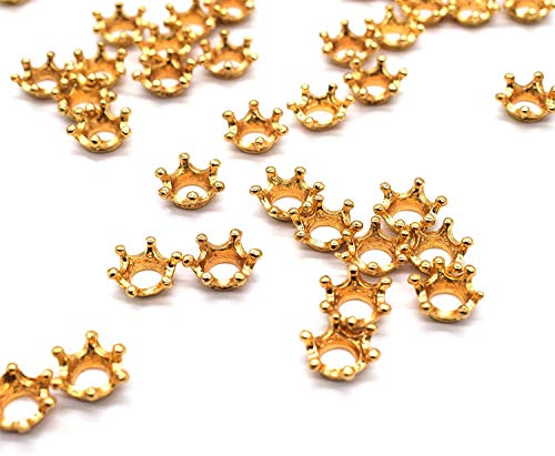 Super Idee 100 kleine goldene Kronen Tischdeko Streudeko Mini Deko Teile Streuteile als Symbol für Macht Erfolg Ziele Glück für Geburtstag Hochzeit Taufe Kommunion zum Verzieren von Geschenken von Super Idee