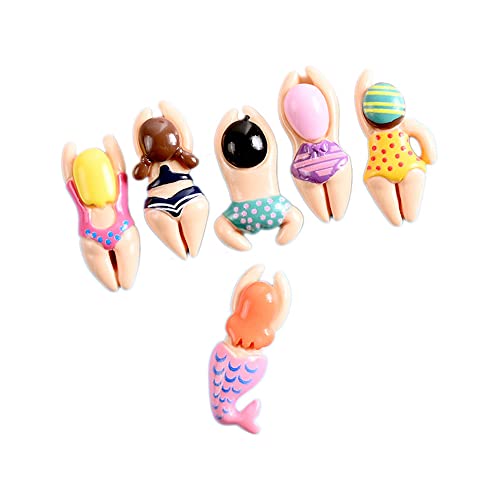 Super Idee 6er Set Menschen Strand-Mikrolandschaft Strand Deko Miniatur Deko Set Dekoration Einzigartiges Geschenk Maritime Sammelfiguren Tischdeko Idee zum basteln von Super Idee