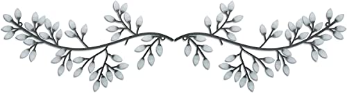 Super Idee Baum Blätter Wanddekoration Metall 3D Wandornament Wandskulptur Metall in Weiß Metallbild 3D als perfekte Deko Wohnzimmer Weihnachtsdekoration Winter (Weiß) von Super Idee