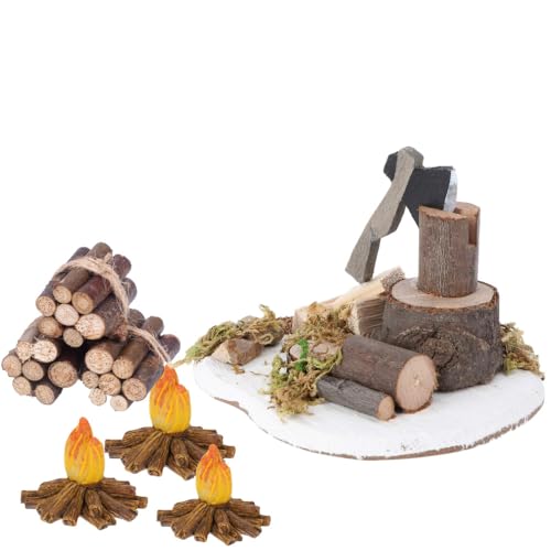 Super Idee Miniatur Wichteltür Zubehör Set Hackstock mit Axt + 3 Holzstapel Rollen + 3 Lagerfeuer Wichtelzubehör Feengarten Zaubergarten Feentür Nissedor Zubehör Weihnachten DIY Geschenk Super Idee Miniatur Wichteltür Zubehör Set Hackstock mit Axt + 3 Holzstapel Rollen + 3 Lagerfeuer Wichtelzubehör Feengarten Zaubergarten Feentür Nissedor Zubehör Weihnachten DIY Geschenk von Super Idee