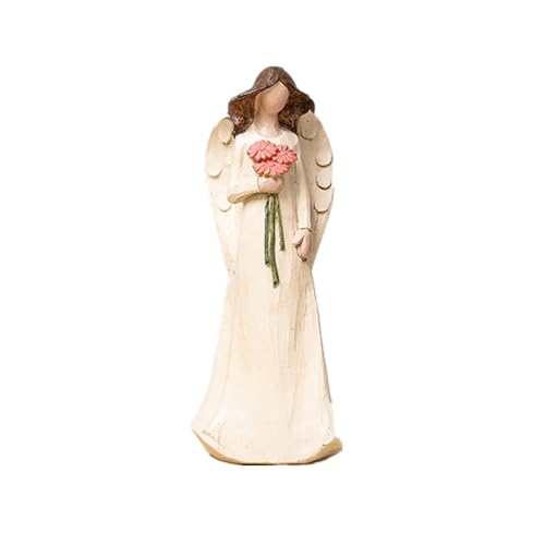 Super Idee Schutzengel Figur mit Blumen Grabengel Grabschmuck Engel fürs Grab Trauer Dekoengel Schutzengel Ambiente Design Religiöse Katholische Dekoration (B) von Super Idee