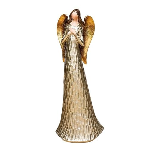 Super Idee Schutzengel-Statue, Golde Betende Engel-Figuren 25 cm für Frauen für Thanksgiving Weihnachten Heimdekoration Ornament Gedenkgeschenke Muttertag Geburtstag (A) von Super Idee