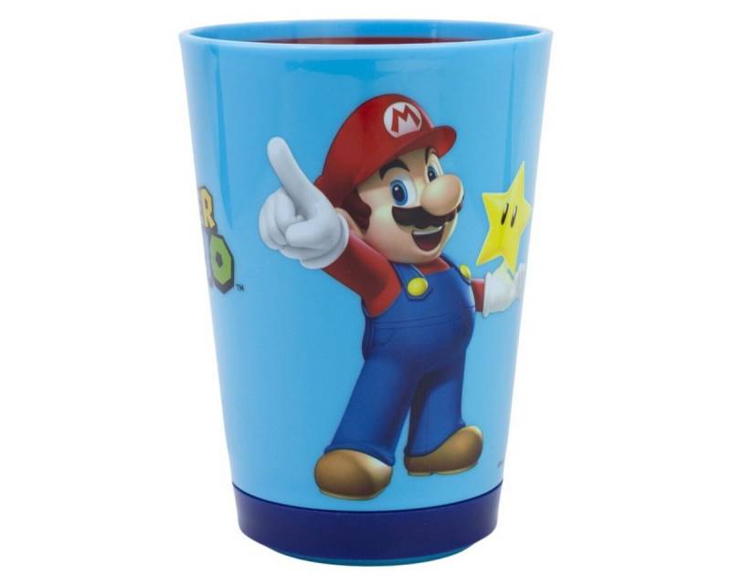 Super Mario Trinkflasche Super Mario Trinkbecher PP 470ml Drop Safe mit Smartgrip-System von Super Mario