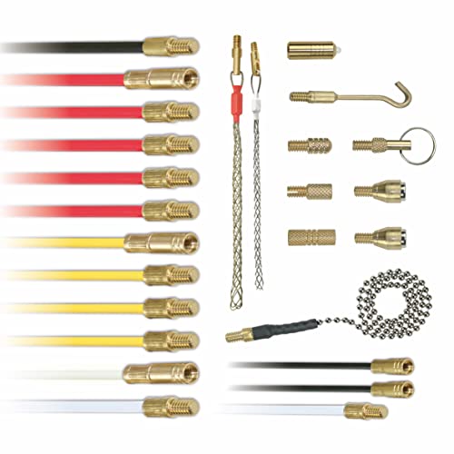 Super Rod CRSK12 Installations-Set für Kabel, mit 12-m-Kabel, 13 Werkzeuge zum Kabelverlegen von Klein Tools