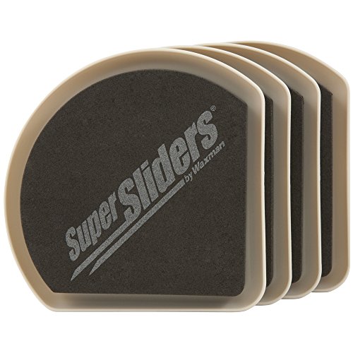 Super Sliders Wiederverwendbare Möbelgleiter aus Kunststoff für Teppichböden, 12,7 cm, strapazierfähige Schaumstoff-Pad-Oberfläche für sicheren Halt (4 Stück, Beige) von SUPER SLIDERS