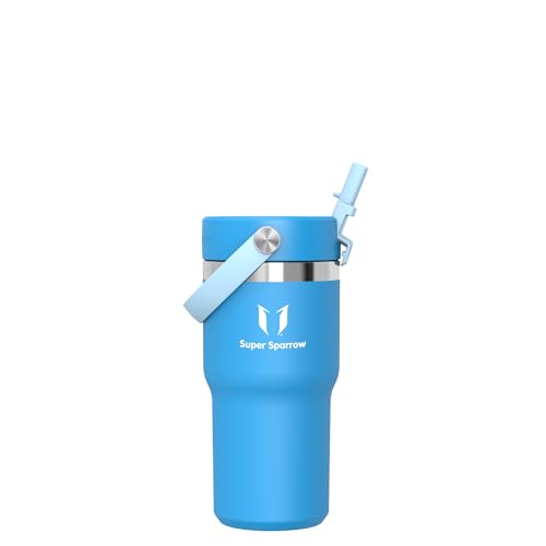 Sparrow Trinkflasche Edelstahl - Twistpath Thermosflasche mit Flex-Strohhalmdeckel - 620ml - BPA-frei Thermobecher & Auslaufsichere Thermoskanne - Kompatibel mit gängigen PKW-Getränkehaltern von Super Sparrow
