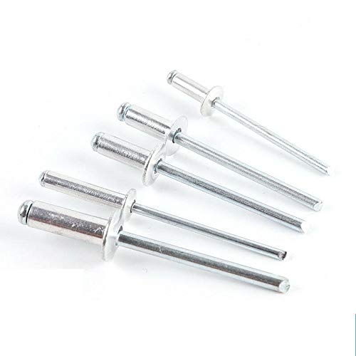 Supertool HA0892S Nieten SUPERTOOL Aluminium Popnieten Großer Flansch Offener Kuppelkopf Blindnieten 2,4/3,2/4/4,8 mm 50 Stück (4,8 x 25 mm) von Super Tool