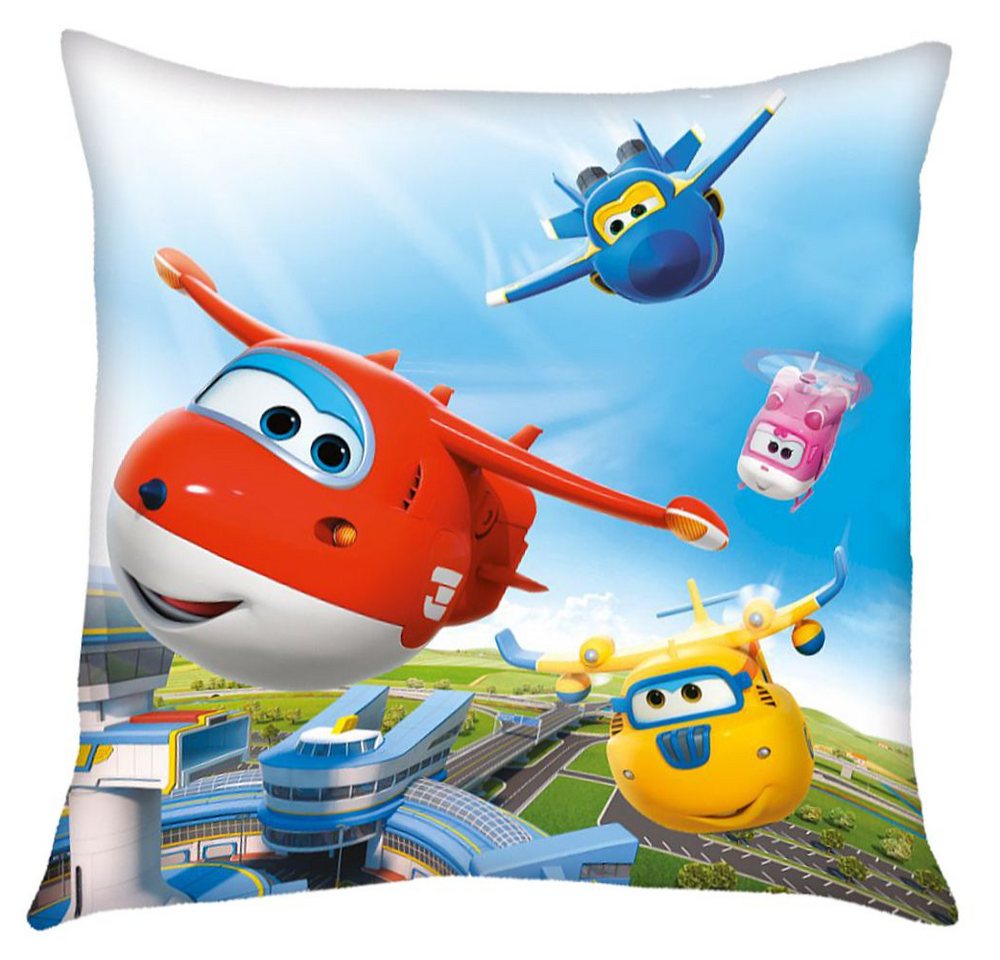 Super Wings Dekokissen Flugübung Kinder Deko-Kissen 40 x 40 cm Super Wings Wende-Motiv von Super Wings