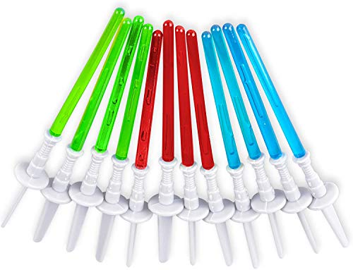 Super Z Outlet® Star Wars inspiriertes Design Light Sabre Cupcake Dekoration Topper Sticks Picks Set für Kindergeburtstag, Fan-Shows, Filme, 10,2 cm hoch (12 Stück) von Super Z Outlet