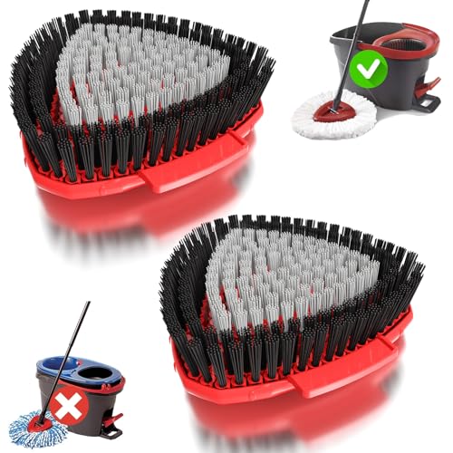 2 Stück Aufgerüsteter Spin Wischmop Ersatzbürsten Köpfe für Vileda Turbo Wischmopp,Bürste mit Vollen Borsten für die Reinigung Von Harten Böden in Küche,Bad,Pool und Terrasse von SuperAbound