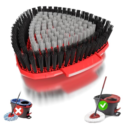 Aufgerüsteter Spin Wischmop Ersatzbürsten Köpfe für Vileda Turbo Wischmopp,Bürste mit Vollen Borsten für die Reinigung Von Harten Böden in Küche,Bad,Pool und Terrasse von SuperAbound