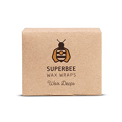 SuperBee Wax Wraps Wachstropfen-Mischung zum Herstellen von Bienenwachstücher Beeswax Wraps Wachstropfen Baumharz und Kokosnussöl. Ausreichend für 9-12 Wax Wraps oder 1qm Stoff. Wax Drops 100g Golden Wax Drops 100g von SuperBee Wax Wraps