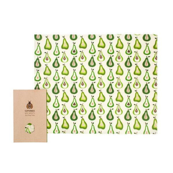 SuperBee Bienenwachstuch XXL 40 cm x 50 cm - die nachhaltige und flexible Alternative zu Plastik - verschiedene Designs von SuperBee