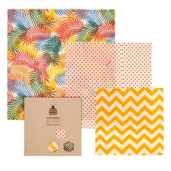 SuperBee Bienenwachstücher Beeginner-Set - die nachhaltige Alternative zu Plastik - verschiedene Designs von SuperBee