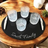Ovale Serviertabletts Mit Chromgriffen, Benutzerdefinierten Farben Und Hölzern Größen, Graviert Oder Schlicht von SuperCoolCreations