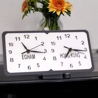 Personalisierte Zwei Zeitzonen Uhr Acryl Schreibtisch Oder Wanduhr von SuperCoolCreations