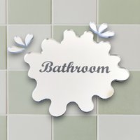 Puddle & Splashes Badezimmerspiegel Mit Gravur - Farbauswahl, Maßgeschneiderte Größen Und Gravurservice von SuperCoolCreations