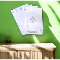 Spielkarten-Spiegel Personalisierter Poker-Acryl-Dekor von SuperCoolCreations