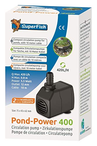 Superfish Teichpumpe Kompakt & sparsam Filterumwälzungsbrunnenpumpe (400) von Superfish