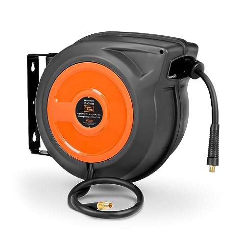 SuperHandy LuftSchlauchaufroller Schlauchtrommeln Einziehbarer 3/8" x 15m 300PSI Max Premium kommerzieller Hybrid-Polymerschlauch mit 3/8" BSP-Anschluss SuperHandy LuftSchlauchaufroller Schlauchtrommeln Einziehbarer 3/8" x 15m 300PSI Max Premium kommerzieller Hybrid-Polymerschlauch mit 3/8" BSP-Anschluss von SuperHandy