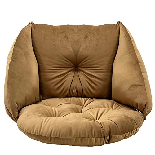 SuperKissen24. Kissen für Hängesessel, Hängestuhl - Runde Sitzkissen mit Silikonfaser - Kissen für Hängeschaukel aus Samtstoff - Hängesitz - Indoor & Outdoor - Dekokissen für Allergiker - Beige von SuperKissen24.