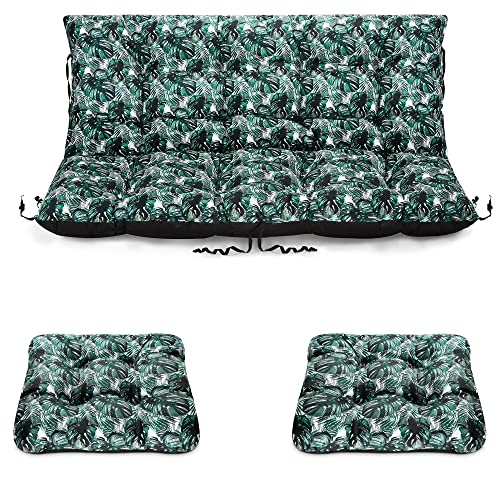 SuperKissen24. Sitzkissen Bankkissen Bankauflage - 100x50 cm und Rückenlehne 100x60 cm mit 2er 45x45 cm Stuhlkissen Set - Outdoor und Indoor - Exotic von SuperKissen24.