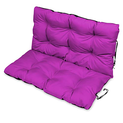 SuperKissen24. Sitzkissen Bankkissen Bankauflage für Gartenbank - 120x50 cm und Rückenlehne 120x60 cm - Outdoor und Indoor - rosa von SuperKissen24.