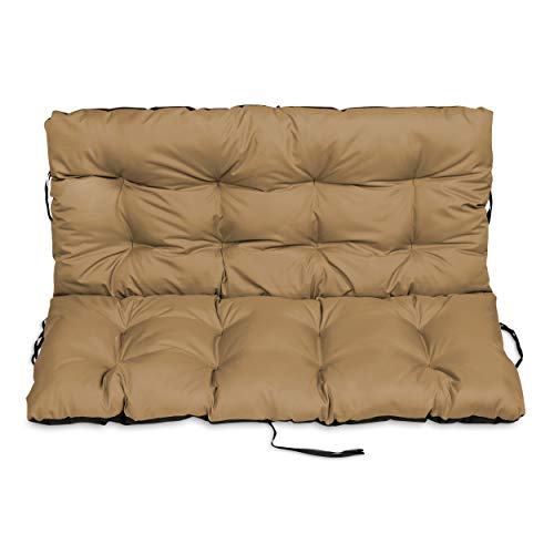 SuperKissen24. Sitzkissen Bankkissen Bankauflage für Gartenbank - 140x50 cm und Rückenlehne 140x60 cm - Outdoor und Indoor - beige von SuperKissen24.