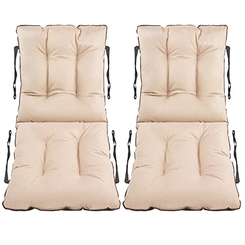 SuperKissen24. Stuhlkissen Sitzkissen und Rückenkissen für Stühle 2er Set 48x48x48 cm - Outdoor und Indoor - Auflagen für Gartenmöbel Wasserdicht - Beige Leinen von SuperKissen24.