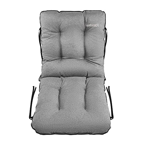 SuperKissen24. Stuhlkissen Sitzkissen und Rückenkissen für Stühle 48x48x48 cm - Outdoor und Indoor - Auflagen für Gartenmöbel Wasserdicht - Grau Leinen von SuperKissen24.