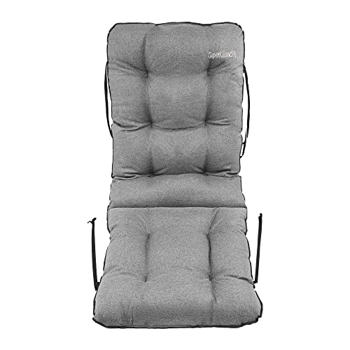 SuperKissen24. Stuhlkissen Sitzkissen und Rückenkissen für Stühle 48x48x75 cm - Outdoor und Indoor - Auflagen für Gartenmöbel Wasserdicht - Grau Leinen von SuperKissen24.